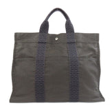 Hermes Tote Bag canvas gray Her LineMM