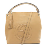 Gucci Tote Bag 536194 leather beige Outlet One Belt Interlocking G