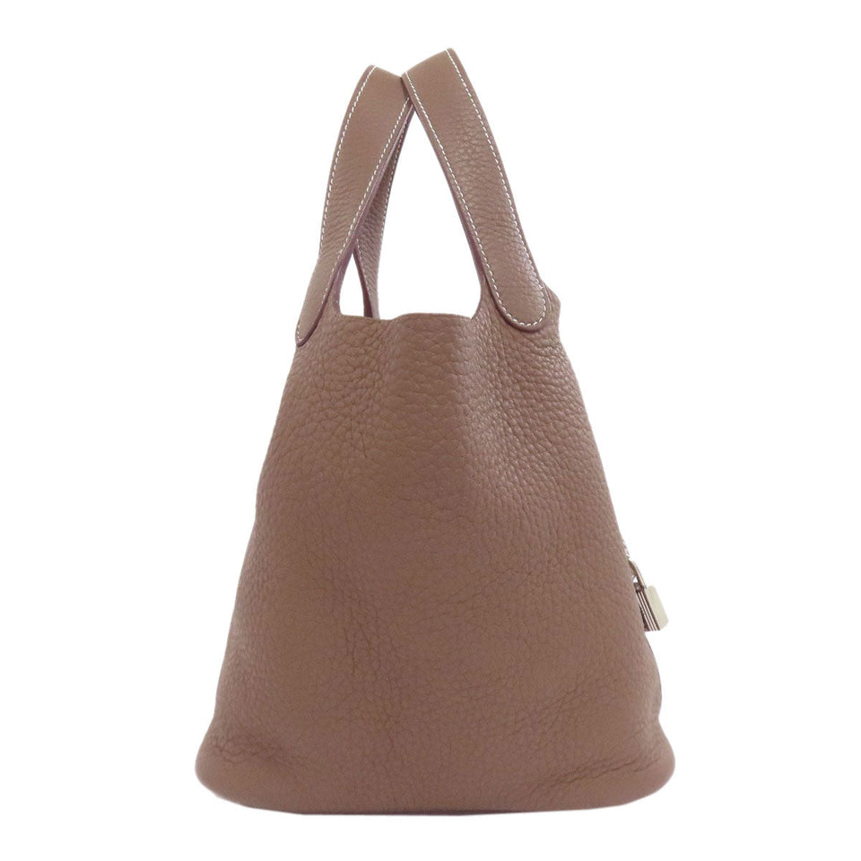 Hermes Handbag leather beige Picotin Lock PM Etoupe SilverMetal