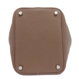 Hermes Handbag leather beige Picotin Lock PM Etoupe SilverMetal