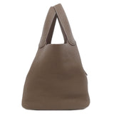 Hermes Handbag Epsom beige Picotin Lock MM Etoupe Gold Metal