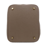 Hermes Handbag Epsom beige Picotin Lock MM Etoupe Gold Metal