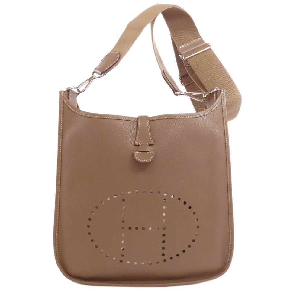 Hermes Shoulder Bag Epsom beige Evelyn 3 PM Etop SilverMetal