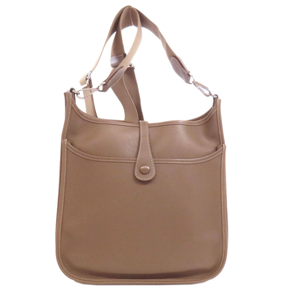Hermes Shoulder Bag Epsom beige Evelyn 3 PM Etop SilverMetal