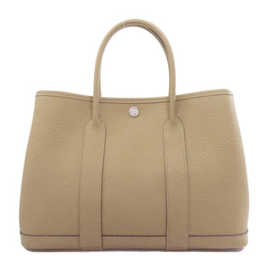 Hermes Handbag Negonda Brown Garden Party PM SilverMetal