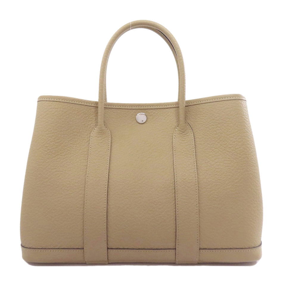 Hermes Handbag Negonda Brown Garden Party PM SilverMetal