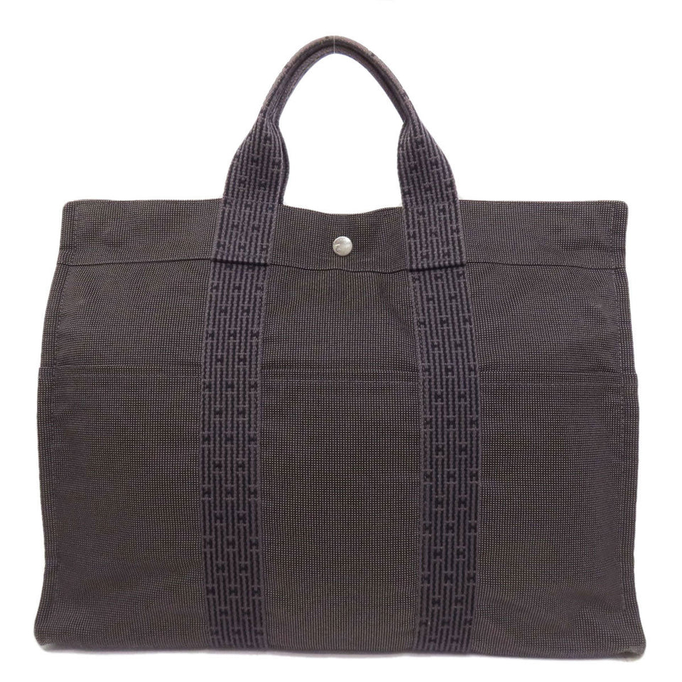 Hermes Tote Bag canvas gray Her LineMM
