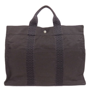 Hermes Tote Bag canvas gray Her LineMM