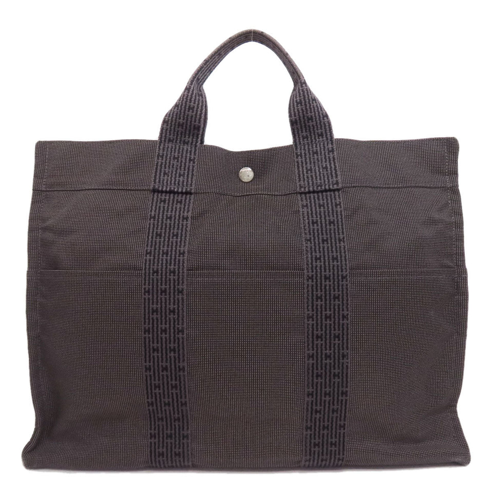 Hermes Tote Bag canvas gray Her LineMM