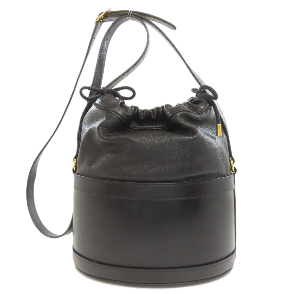 Gucci Tote Bag 602118 leather black Horsebit Bucket Bag
