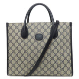 Gucci Tote Bag 659983 PVC Navy GG Supreme 2WAY