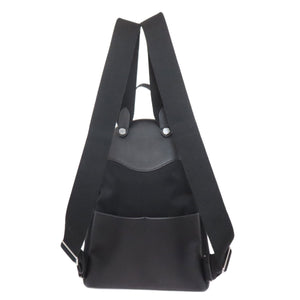 Hermes Backpack canvas black Slicked Back Silver Metal