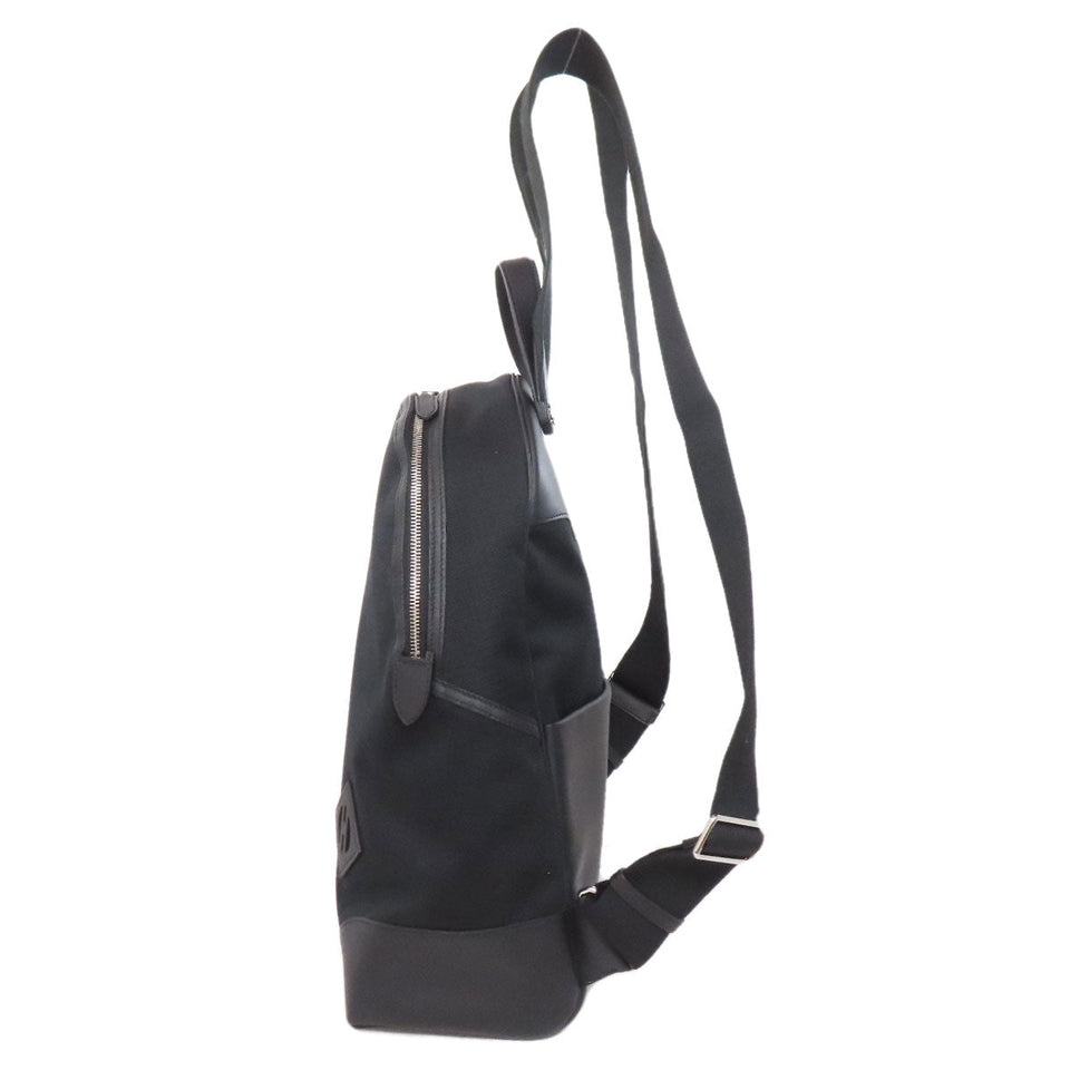 Hermes Backpack canvas black Slicked Back Silver Metal