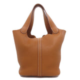 Hermes Handbag Taurillon Clemence gold Picotin Lock MM Gold SilverMetal