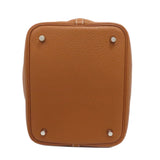 Hermes Handbag Taurillon Clemence gold Picotin Lock MM Gold SilverMetal
