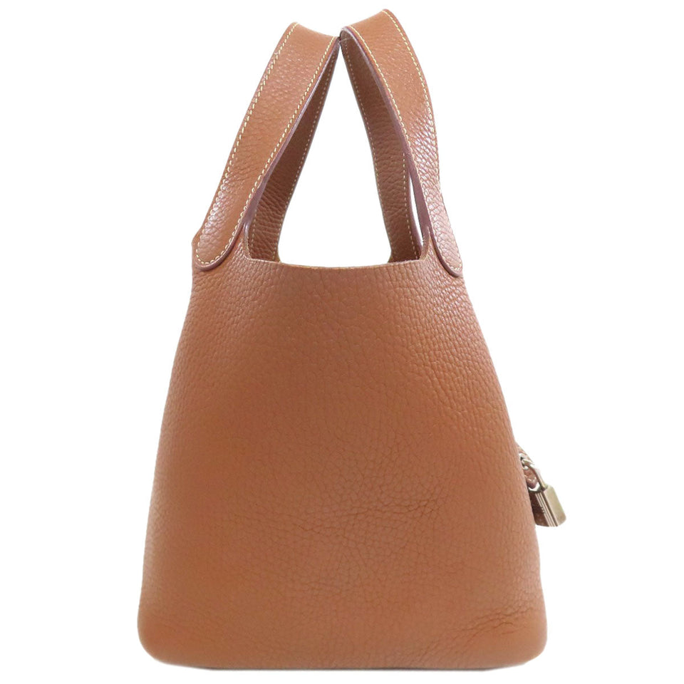 Hermes Handbag Taurillon Clemence gold Picotin Lock PM Gold SilverMetal