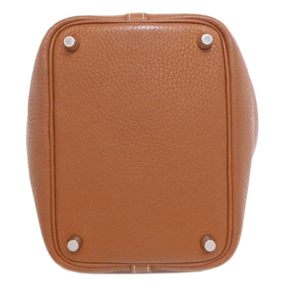 Hermes Handbag Taurillon Clemence gold Picotin Lock PM Gold SilverMetal