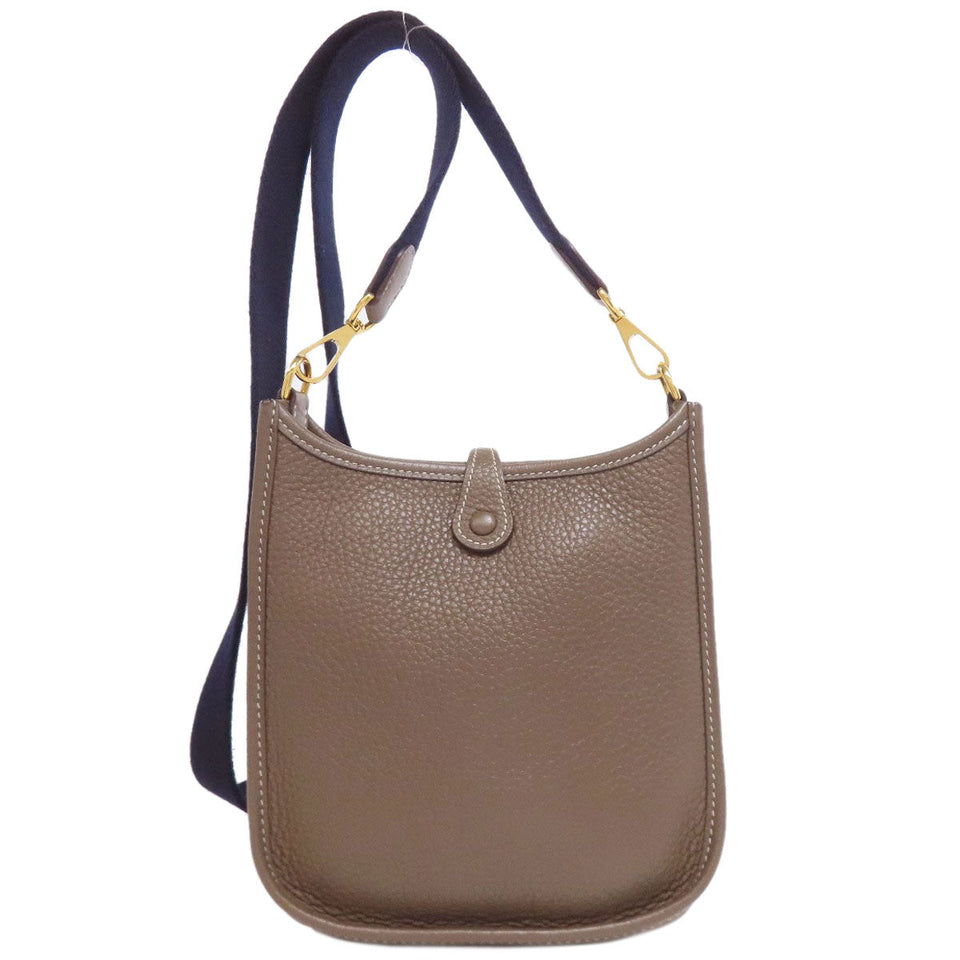 Hermes Shoulder Bag Taurillon Clemence beige Evelyn Amazone Etoupe Gold Metal