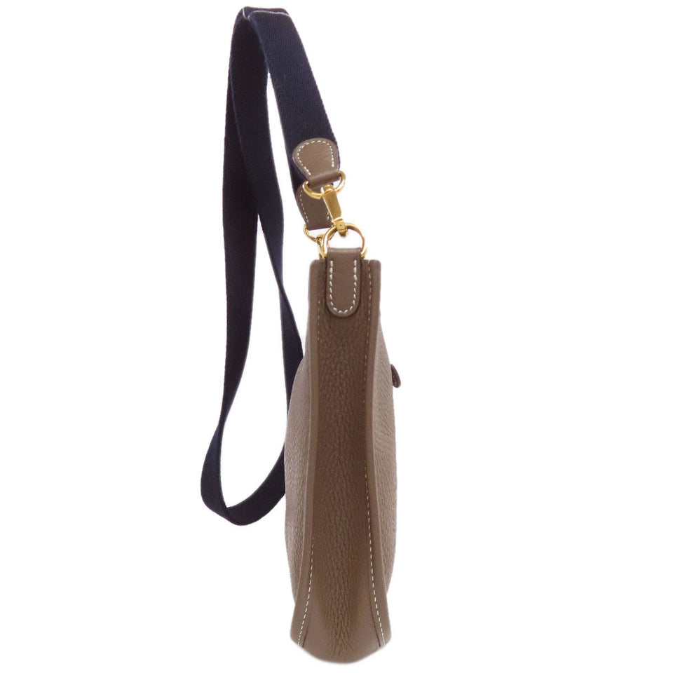 Hermes Shoulder Bag Taurillon Clemence beige Evelyn Amazone Etoupe Gold Metal