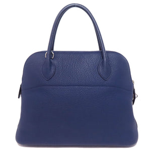 Hermes Handbag Taurillon Clemence blue Bolide 31 SilverMetal
