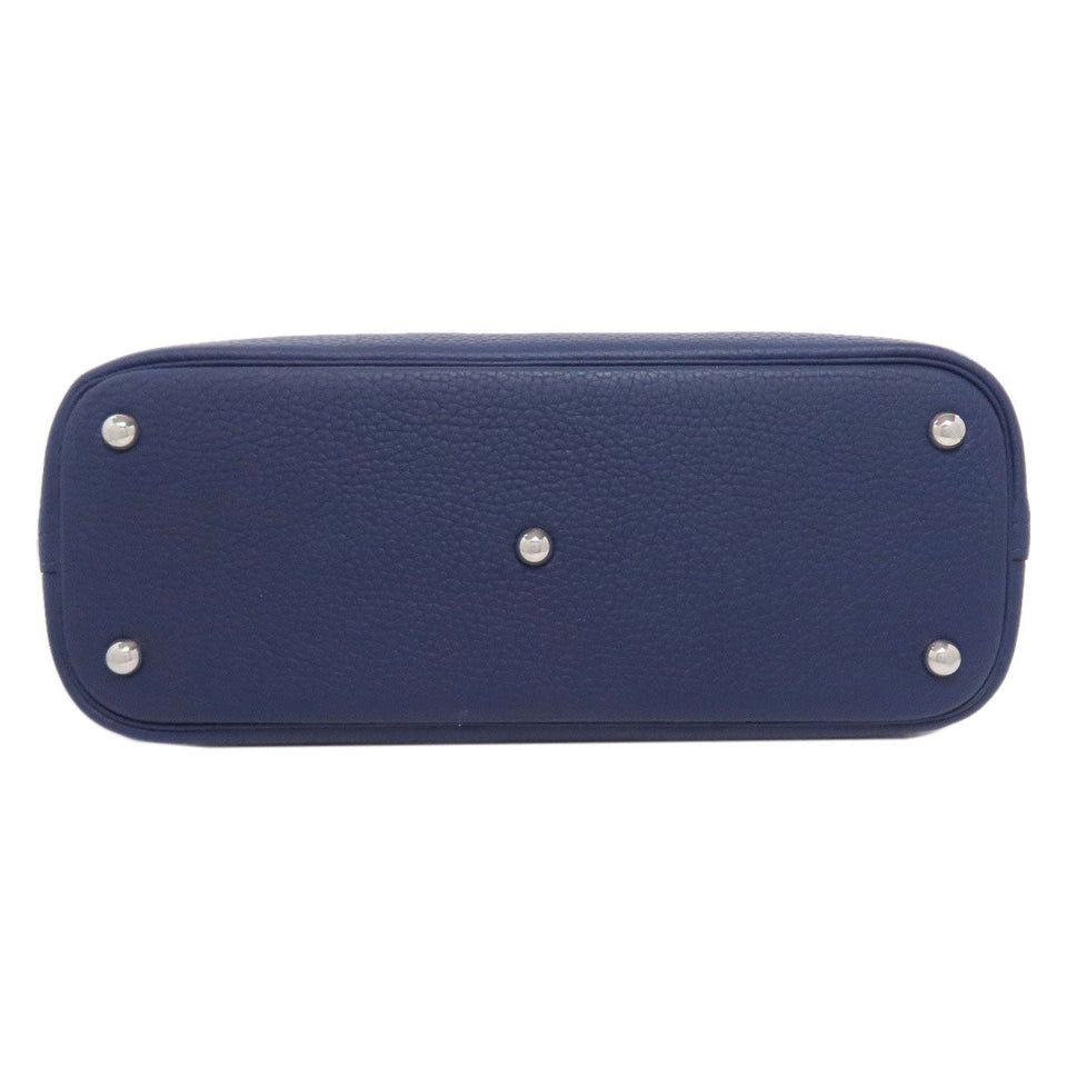 Hermes Handbag Taurillon Clemence blue Bolide 31 SilverMetal