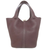 Hermes Handbag Taurillon Clemence Red Picotin Lock PM Rouge Serie Gold Metal