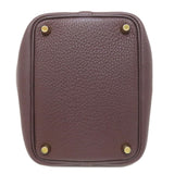 Hermes Handbag Taurillon Clemence Red Picotin Lock PM Rouge Serie Gold Metal