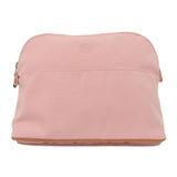 Hermes Cosmetics Pouch canvas pink Bolide Pouch Silver Metal