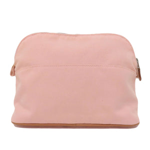 Hermes Cosmetics Pouch canvas pink Bolide Pouch Silver Metal