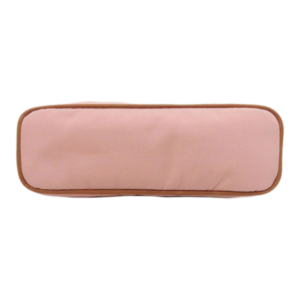 Hermes Cosmetics Pouch canvas pink Bolide Pouch Silver Metal
