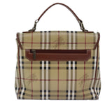 Luxury BurberrySs Nova Check Hand Bag PVC Leather 2way Beige Auth 76101