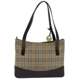 Luxury Burberry Nova Check Tote Bag Canvas Beige Auth 76146