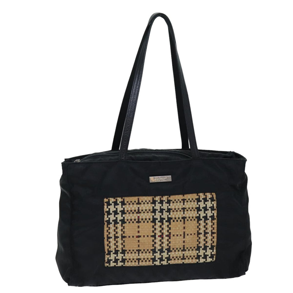 Luxury BurberrySs Tote Bag Nylon Black Auth 76211