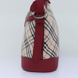 Luxury Burberry Nova Check Shoulder Bag Canvas Red Auth 76480