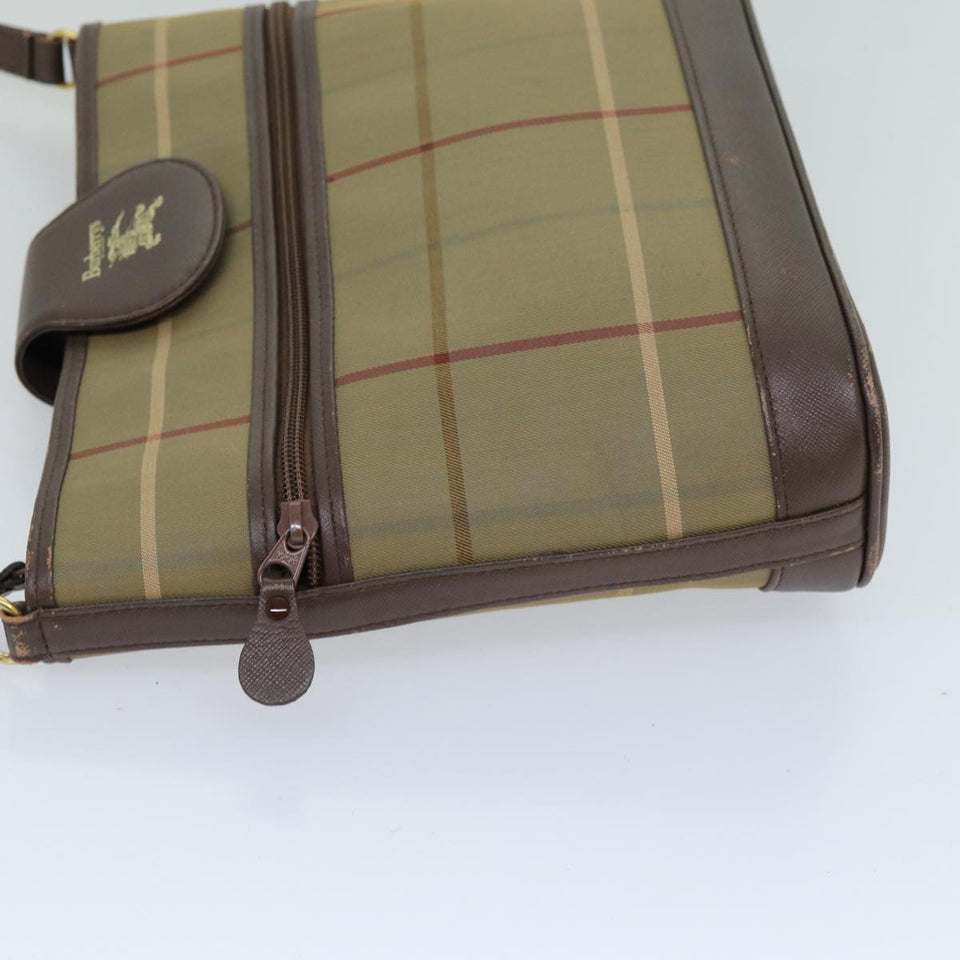 Luxury BurberrySs Nova Check Shoulder Bag Canvas Beige Auth 76570