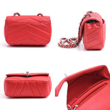 Chanel Caviar Skin Chevron V Stitch Chain Mini Shoulder Bag