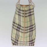 Luxury Burberry Nova Check Tote Bag Nylon Beige Auth 76851