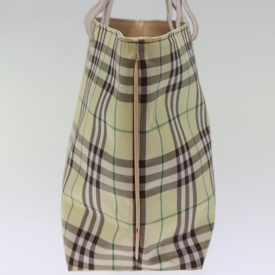 Luxury Burberry Nova Check Tote Bag Nylon Beige Auth 76851