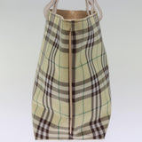 Luxury Burberry Nova Check Tote Bag Nylon Beige Auth 76851