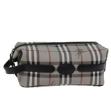 Luxury BurberrySs Nova Check Clutch Bag PVC Gray Auth 77007