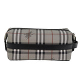 Luxury BurberrySs Nova Check Clutch Bag PVC Gray Auth 77007