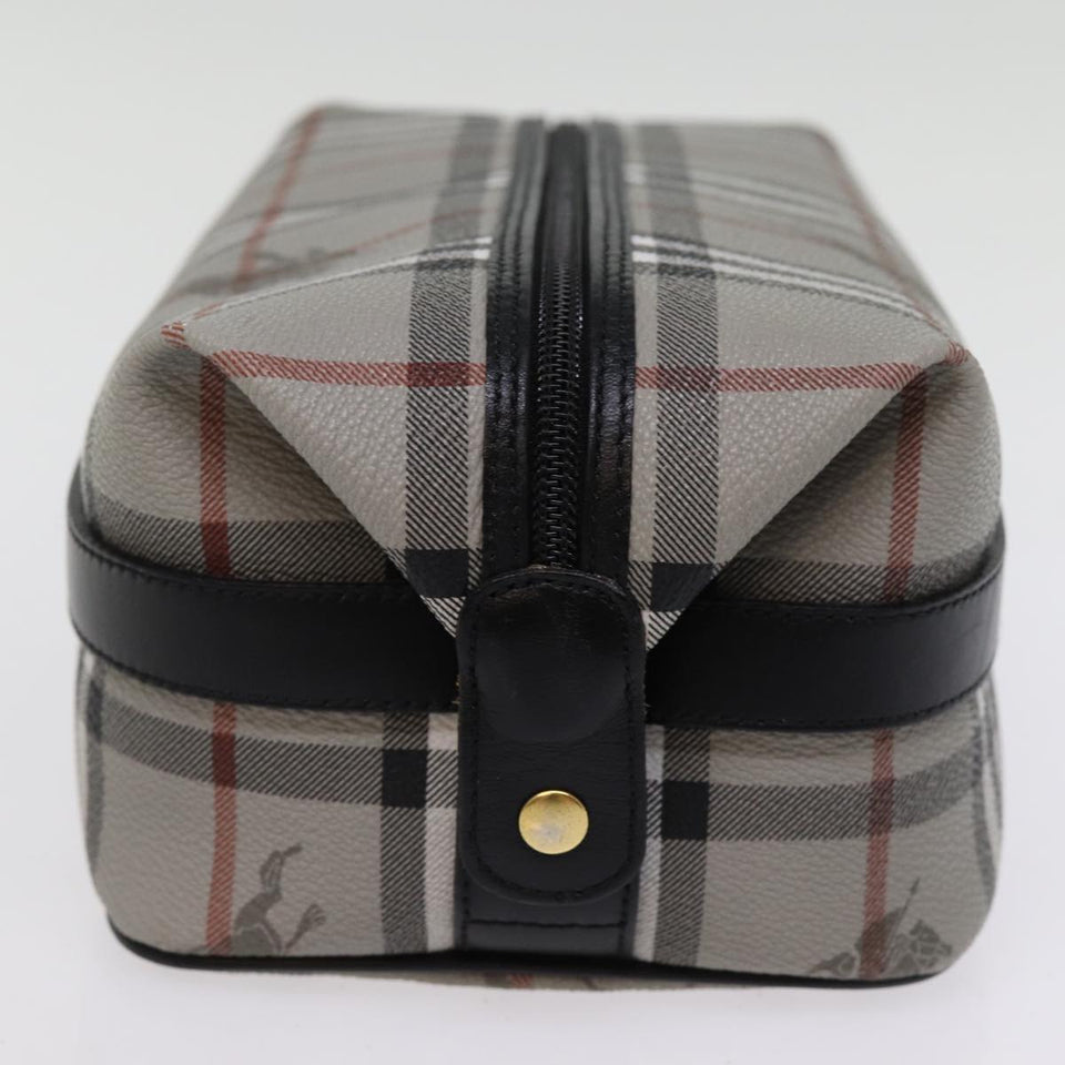 Luxury BurberrySs Nova Check Clutch Bag PVC Gray Auth 77007