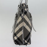 Luxury Burberry Nova Check Tote Bag Nylon Gray Auth 77008