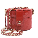 Chanel Patent Leather Matelassé Mini Chain Vanity Shoulder Bag AP1573