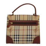Luxury BurberrySs Nova Check Hand Bag PVC 2way Beige Auth 77376