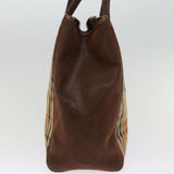 Luxury BurberrySs Nova Check Tote Bag Canvas Beige Auth 77379