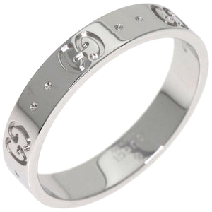Gucci Ring K18WG Silver GG Icon #19
