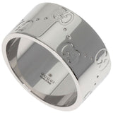 Gucci Ring K18WG Silver GG Icon Wide #11