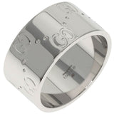 Gucci Ring K18WG Silver GG Icon Wide #11