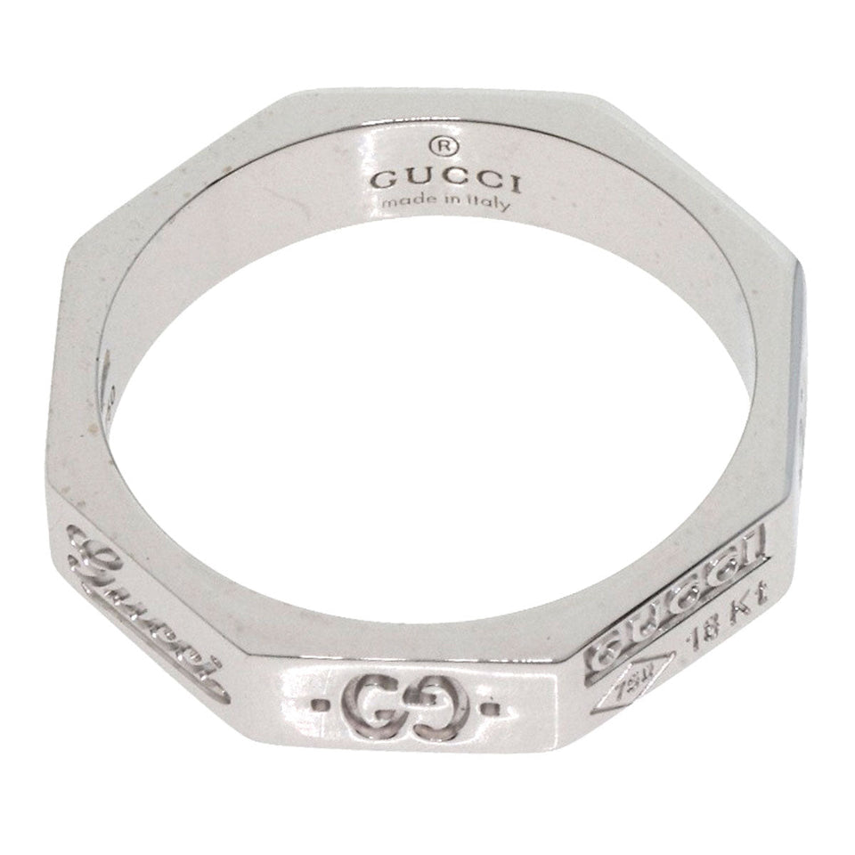 Gucci Ring K18WG Silver Octagonal #6